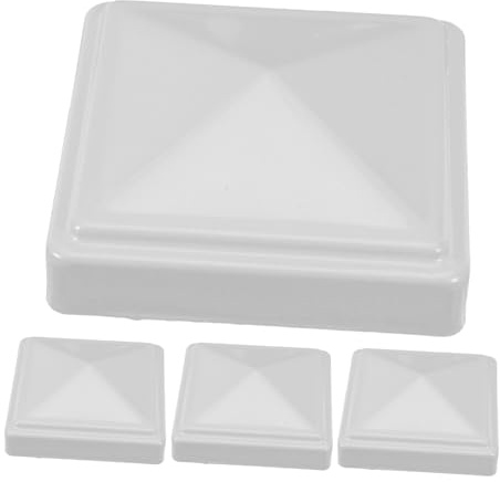 Alipis Tappi Terminali per Pali di Recinzione Quadrati in Ferro Bianco 80x80 Copertura Appuntita 4 Pezzi per Recinzioni da Cortile e Spazi Pubblici