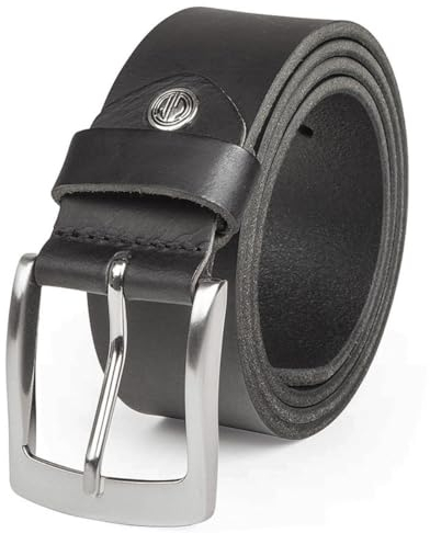LINDENMANN Leder-Gürtel Herren 40 mm breit, Gürtel Herren Vollrindleder schwarz, Größe/Size:Bundweite 130 cm Gesamtlänge 145 cm W 51.2 XXXL, Farbe/Color:schwarz