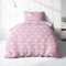 Dobnig Bettwäsche 135 x 200 Rosa Sterne - Baumwoll Bettwäsche Grau mit Sternen - Winter Bettwäsche Set - Sternen Bettwäsche Biber - 100% Baumwolle