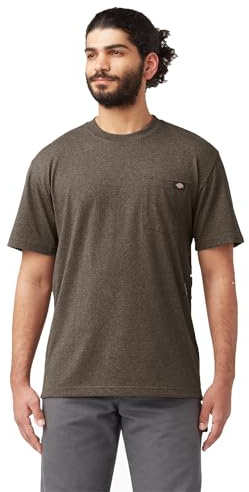 Dickies Herren Short Sleeve Heavyweight Heathered Crew Neck Tee T Shirt, Schokobraun, L EU