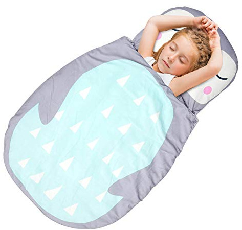 Sacco a pelo per bambini, sacco a pelo 3 in 1, coperta, copripiumino, cuscino con motivo a cartoni animati, per asilo, scuola, casa, viaggi