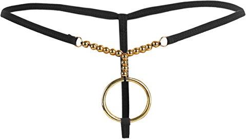 Alvivi Slips Tanga Hombre Ropa Interior Masculina con Hueco Saco Calzoncillos Abierto Sexy Bikini G-String Tanga de Hilo Lencería Transparente Negro One_Size