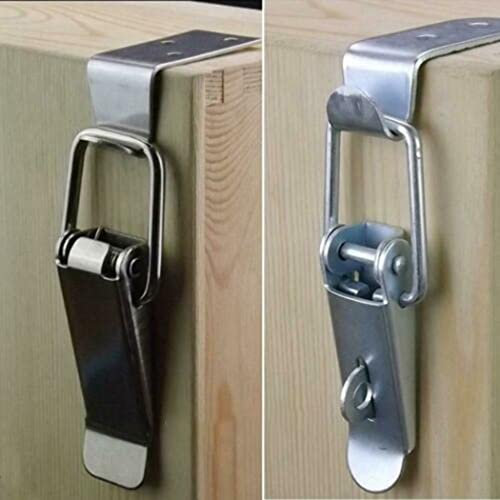 Lot de 4 loquets à bascule à ressort en acier inoxydable pour petites boîtes, coffres, boîtes à outils et coffres