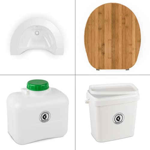Kildwick FreeLoo M Kit de toilette à compost en bambou compact Blanc