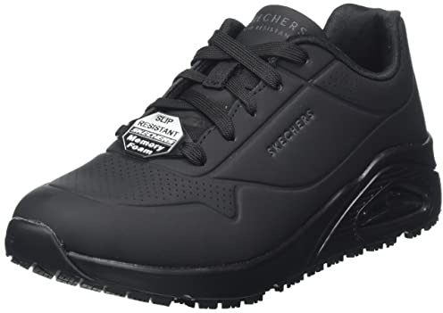 Skechers Work Uno Sr, Sneaker Donna, Black Synthetic, 38.5 EU