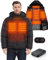 HEWINZE Beheizte Kapuzenjacke für Herren – elektrische Dual-Control-Heizungs-Wärmejacke mit 7,4-V-Akku, EU X-Groß, Schwarz