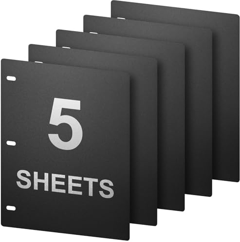1mm Thick Full Flat Sheet Lifters, Protect Binder Page Sheet for 11x8.5in 3-Ring & D-Ring Binders - 5 pcs