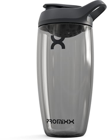 Promixx PURSUIT Botella mezcladora de proteínas nueva edición, batidos de proteínas suaves, sin BPA, 950ml, Gris grafito