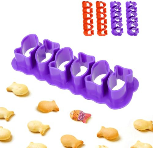 Goldfish Cookie Cutters Mini 3D Plastic Cracker Cutter Cookie Baking Molds Tool, Biscuit Cutter Set for Kitchen Birthday Christmas