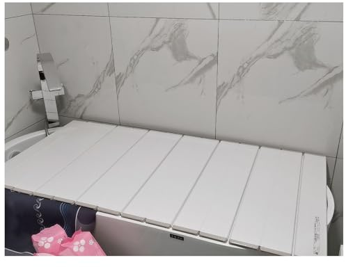 Bandeja aislante de polipropileno para bañera de baño, spa, tablero a prueba de polvo con obturador escalable, tapa de baño de leche de 1 cm de grosor (160 x 75 cm)