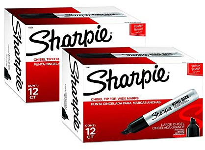 Sharpie Chisel Tip Pro Permanent Markers, King Size Black, 24-Count