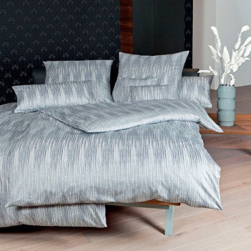 Janine Design Interlock Feinjersey Bettwäsche Carmen 53031-08 Silbergrau 1 Bettbezug 155 x 220 cm + 1 Kissenbezug 80 x 80 cm