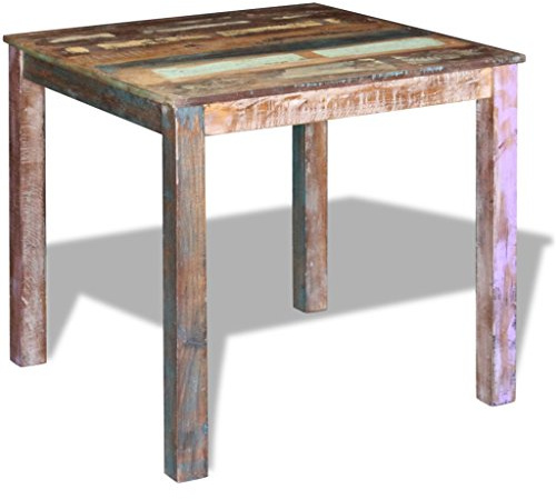Festnight Antik-Stil Esstisch Holz Tisch Esszimmertisch aus Recyceltes Massivholz 80x82x76cm Küchentisch für Küche oder Esszimmer