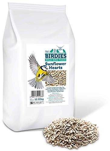 Birdies Sunflower Hearts- Bird Seed for Wild Birds -12.55kg Premium Husk Free Bakery Grade Kernels