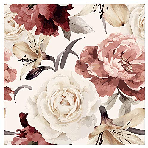 murando - Tapete selbstklebend 10m Wandtattoo dekorative Möbelfolie Dekorfolie Fotofolie Panel Wandaufkleber Wandposter Wandsticker - Blumen Rosen Pfingstrosen b-C-0245-j-a