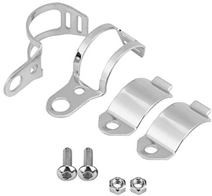 Yctze Supporto Frecce Moto Custom - Staffa Di Montaggio Luce Di Svolta, 2 Pezzi Staffa Di Montaggio Luce Di Moto Adatta Per Scooter Con Forcella Anteriore Da 30-45 Mm(Silver)