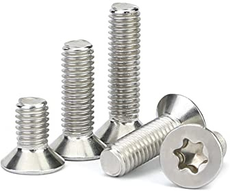 BOZONLI Tornillos Torx de Cabeza Avellanada Tornillos de Acero Inoxidable, M3×5mm,100 pcs