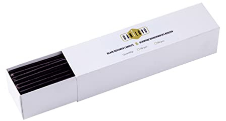 Danilovo Candele Pura Cera d'Api 30 pz (Nero) - No goccia, No fumo, Alte, Sottili Coniche–Decorative per Preghiera in Chiesa, Candele per Decorazione o Compleanno, Altezza 18,5 cm