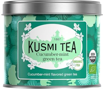 Kusmi Tea - Grüntee mit Minze und Gurke - Grüner Bio-Tee mit Minzblättern - Natürlicher Minz- und Gurkengeschmack - Heiß oder als Eistee genießen - Loser Tee - 100 g Metalldose für etwa 50 Tassen