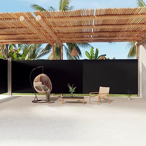 vidaXL Seitenmarkise Ausziehbar Schwarz 220x1200 cm