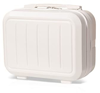 Balakaka Makeup Case with ABS Hard Shell, 30x17x23cm Travel Cosmetic Organiser Bag, Water-Resistant Vanity Case with Elastic Straps, Mini Carry On Suitcase for Women Toiletries, Snow White