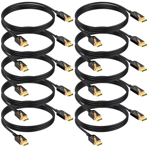 RyzzRooa 4K DisplayPort to HDMI Cables 10-Pack, 6FT DP to HDMI Cable Adapter Male to Male Gold-Plated, Supports UHD Video and Audio for Computer, Monitor, HDTV, Projector-(Not-Bidirectional)