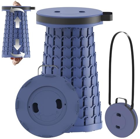 PLOGGING 2025 Taburete Plegable Portátil, Taburete Telescópico Ligero y Duradero para Actividades al Aire Libre como Viajes, Pesca, Senderismo y Camping MAX Cargando 200 kg con Carabinero