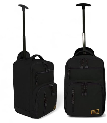 Bordlite Ryanair, EasyJet Cabin Approved Holdall on Wheels, 20L Hand Luggage Underseat Carry-On, Extendable Handle, Multi Pocket, Travel Bag - 40x20x25cm - Flight Bags for Men & Women - Black