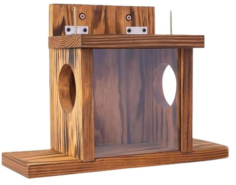 Alimentador de Ardillas de Madera,Alimentadores de Ardillas para Exteriores | Caja de la casa de las ardillas | Comedero de madera para ardillas, casa de alimentación para ardillas listadas, decoració