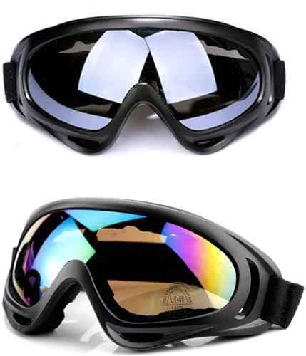 MUSELK 2 PCS Ski Snowboard Brille,Skibrille Anti Fog UV Schutzbrille Motorradbrillen Outdoor Aktivitäten Skifahren Radfahren Snowboard Wandern Augenschutz,Unisex