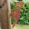 Decorazione da giardino in metallo arrugginito a forma di uccello, picchio, in ferro battuto, decorazione per esterni, giardino, cortile, recinzione, albero