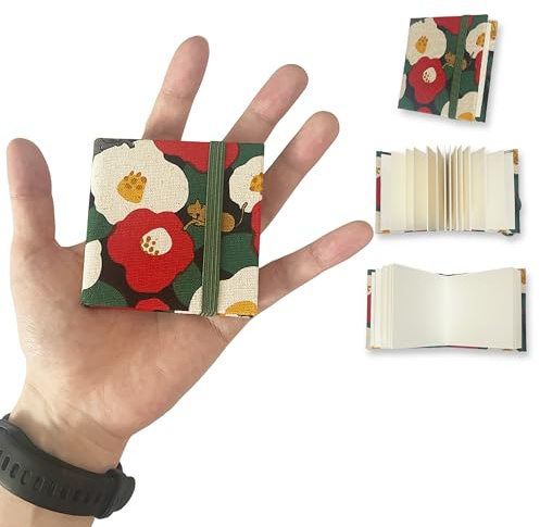 Waveaura Mini Travel Watercolour Sketchbook 6x6 cm Pocket Watercolor Book with Fabric Cover 300gsm 140lb, 20 Sheets (300gsm Sketchbook - Spring Cat 1 pc)