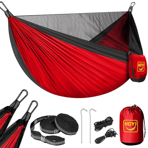 Camping Hammock Mosquito Net,Double & Single Portable Hammocks Hammocks with 2 Tree Straps,Hammock Tent for Travel Camping,Camping Accessories for Indoor,Outdoor,Hiking,Backpacking,Backyard,Beach