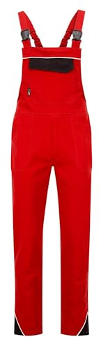BWOLF ARES Salopette de travail 100 % coton Pantalon de travail, noir/rouge, M