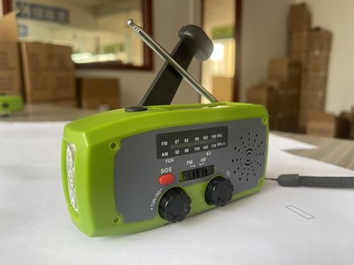 Notfall-Solarradio,Solarbaby Selbstbetriebenes Kurbelradio mit LED-Taschenlampe, SOS-Alarm,AM/FM Wetter Wind Up Radio mit 2000mAh Akku für Notladung von Smartphone-Green