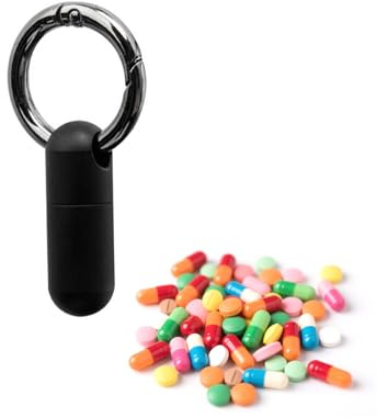 1 Pezzi Mini Portapillole Portachiavi, Portapillole Portatile,Impermeabile In Metallo Con Portachiavi,per Viaggi All'aperto