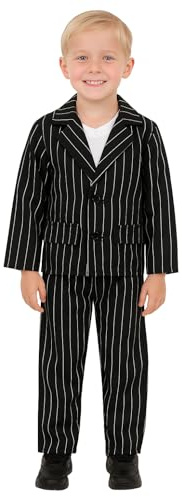 LOVETRENDS Childrens Black Pinstripe Suit Fancy Dress Costume - Pinstripe Jacket and Matching Trousers for Gangster Dress Up