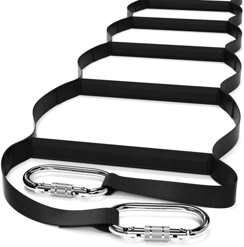 Fire Escape Ladder 3 Story 8 m (24 ft) - Safety Rope Ladders Multi-Functional & Weather Resistant - Emergency Evacuation Tool - Rescue Rope Ladder with Spring Hooks - Lightweight, Compact & Portable