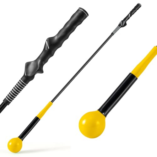 COSTWAY Aide à l'Entraînement de Golf 100 cm, Entraîneur de Golf (Jaune)