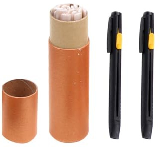 SOLUSTRE Lápiz de Tiza para Costura white Retráctil 20 Piezas Reemplazables y 2 Estuches, Resistente a Altas Temperaturas para Uso en Confección y Talleres