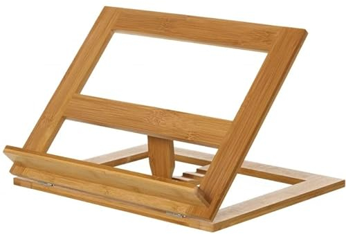DAMDAM GO | Atril de Lectura Ajustable Madera Bambu Natural 34x26x22 cm