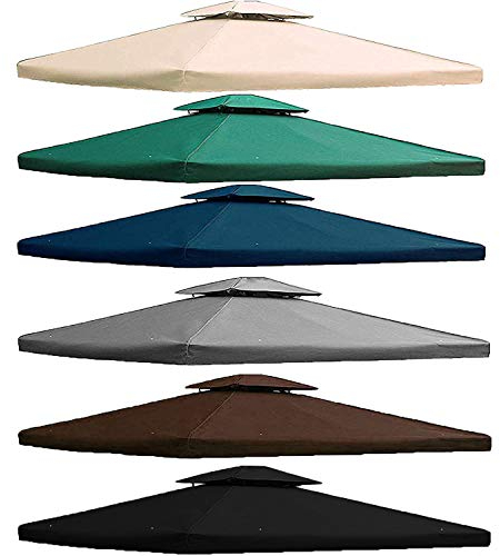 freigarten.de Reservtak för paviljong 3 x 4 meter vattentätt material: Panama PCV Soft 370 g/m² extra stark modell 5 (beige)