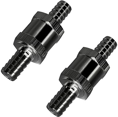 JNNJ 2 Pièces Clapet Anti-Retour à Carburant, Aluminium Carburant Non Retour Clapet Anti-Retour, Clapet Anti-Retour Pour Essence Diesel Carburateur Systèmes De Carburant à Basse Pression(12mm)