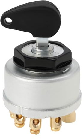 eMagTech 7 Terminales de Interruptor de Llave de Encendido Interruptor de Encendido de Luz 0-1-2-3 OE 0342201009/717638R91 Compatible con Case IH BD Serie Tractores de Automóviles Antiguos