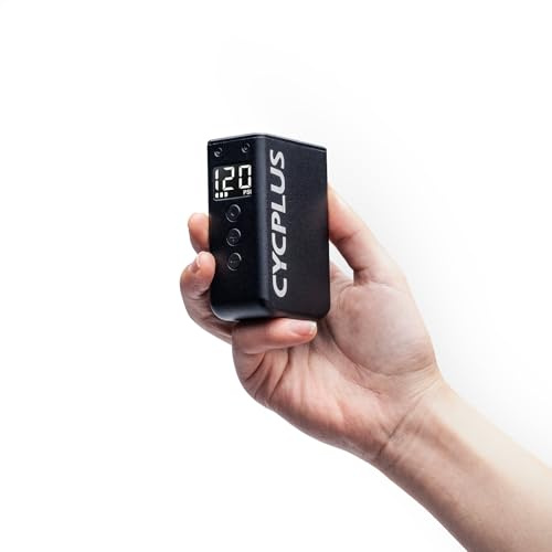 CYCPLUS AS2 Pro Max Tiny Pumpe Mini Fahrradreifenpumpe, max 120 PSI kabellos, automatische Abschaltung, mit Presta- und Schrader-Ventil für E-Bike, Mountainbike, Citybike und Rennrad (2025 Version)