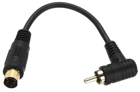 QUARKZMAN Cavo Video S 0.46ft, 4 Pin S-Video Maschio a RCA Maschio Adattatore Composito Dritto Convertitore Trasferimento per Ricevitore TV Monitor
