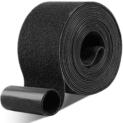 2in x 12ft Hook and Loop Straps, Double Sided Self-Gripping Strips, Cut to Length Multi-Purpose Wrap Roll, Hook and Loop Roll for Bundling Fastening Storage and Organization