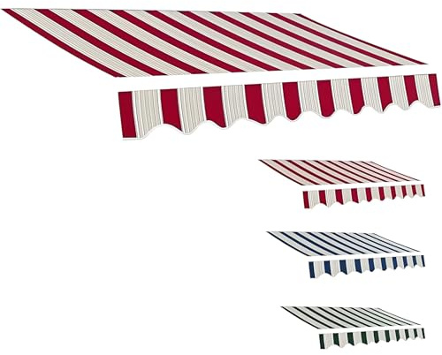 Randig Markisduk (utan Ram), Vattentät Utomhus Markisväv Polyester med Anti-UV(Red,200x150cm/6.5x5ft)