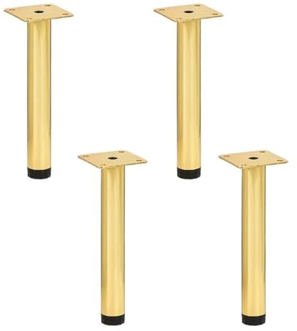 KHASCBNF Gambe Per Mobili In Metallo 4 pezzi 10/15 cm gambe for mobili moderni di lusso comodino panca piedi console in acciaio metallo letto armadio divano for(4pcs-15cm-Golden)