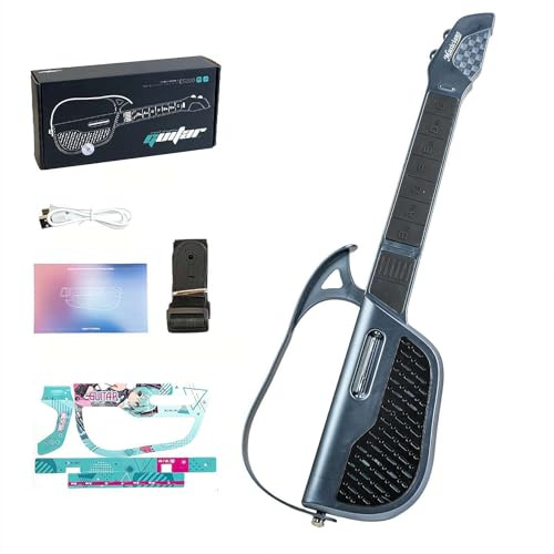 Smart Guitar - Stringless String Instrument, Foldable Silent Travel Guitar, Rechargeable Electric Portable Guitars Adult Family Function,for Kids and Musicians (Black)